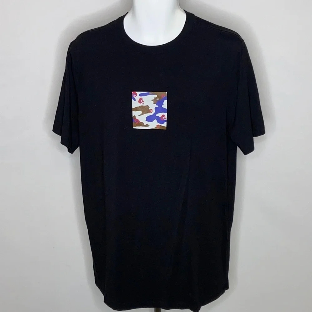 Ethika Crew Neck Short Sleeve Camo Patch Print Classic Fit Tee Shirt- Large